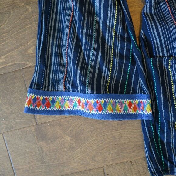 LAIA Anthropologie Nantucket Romper‎ Women Medium Striped Bell Sleeves Excellent - Picture 8 of 9